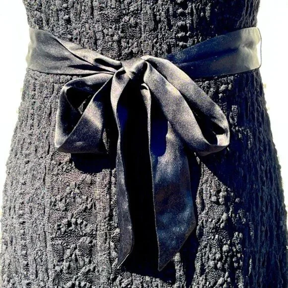 betsey johnson black lace dress Black Gathered Short Sleeve Embellished Gown main image 0